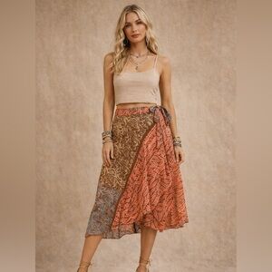 Styleget Boho Wrap Skirt, size medium.